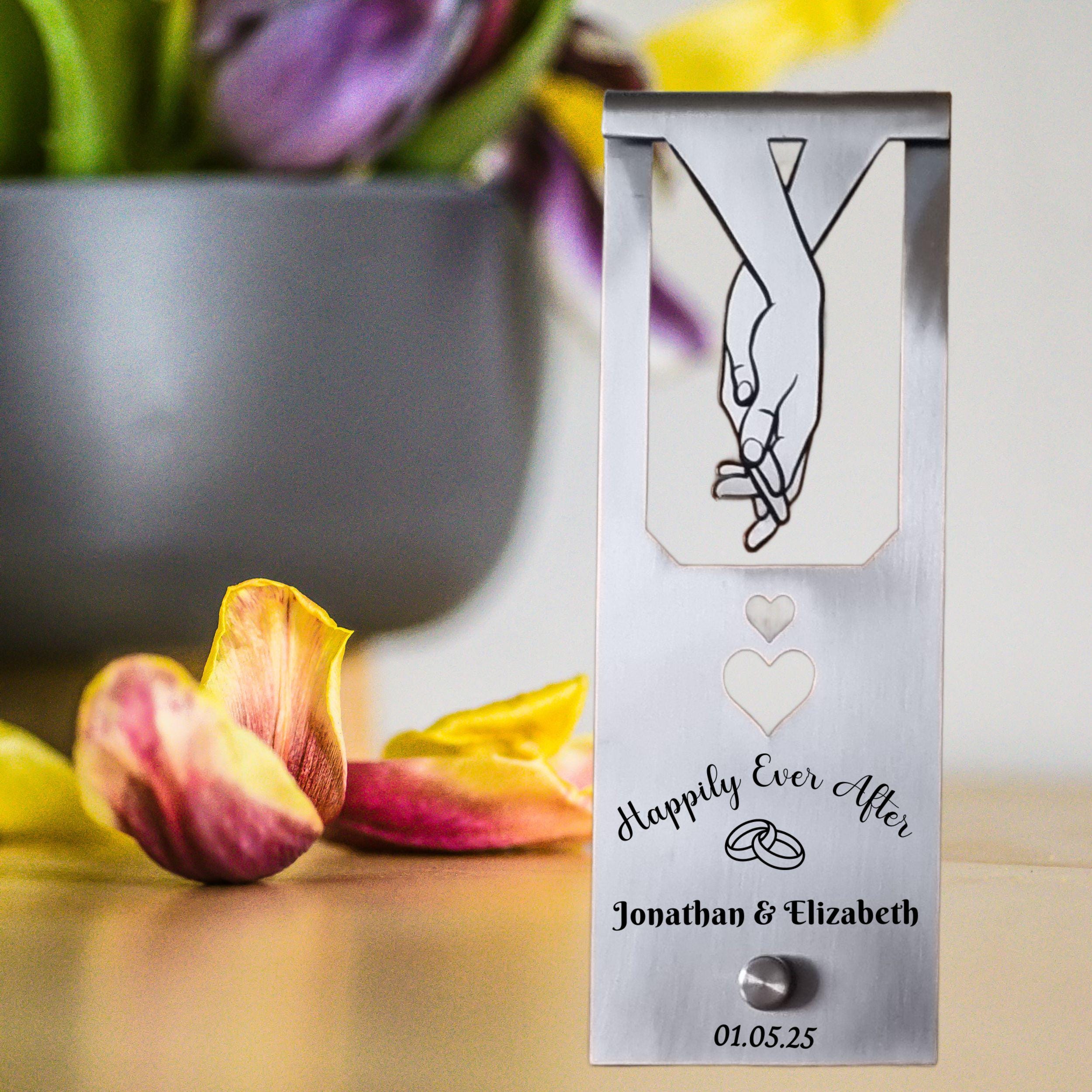 Personalised Wedding Gift for Couple Custom Engraved Metal Keepsake Newly wed Gift Wedding Decor Customizable Gift for Couples Rowdy Robin