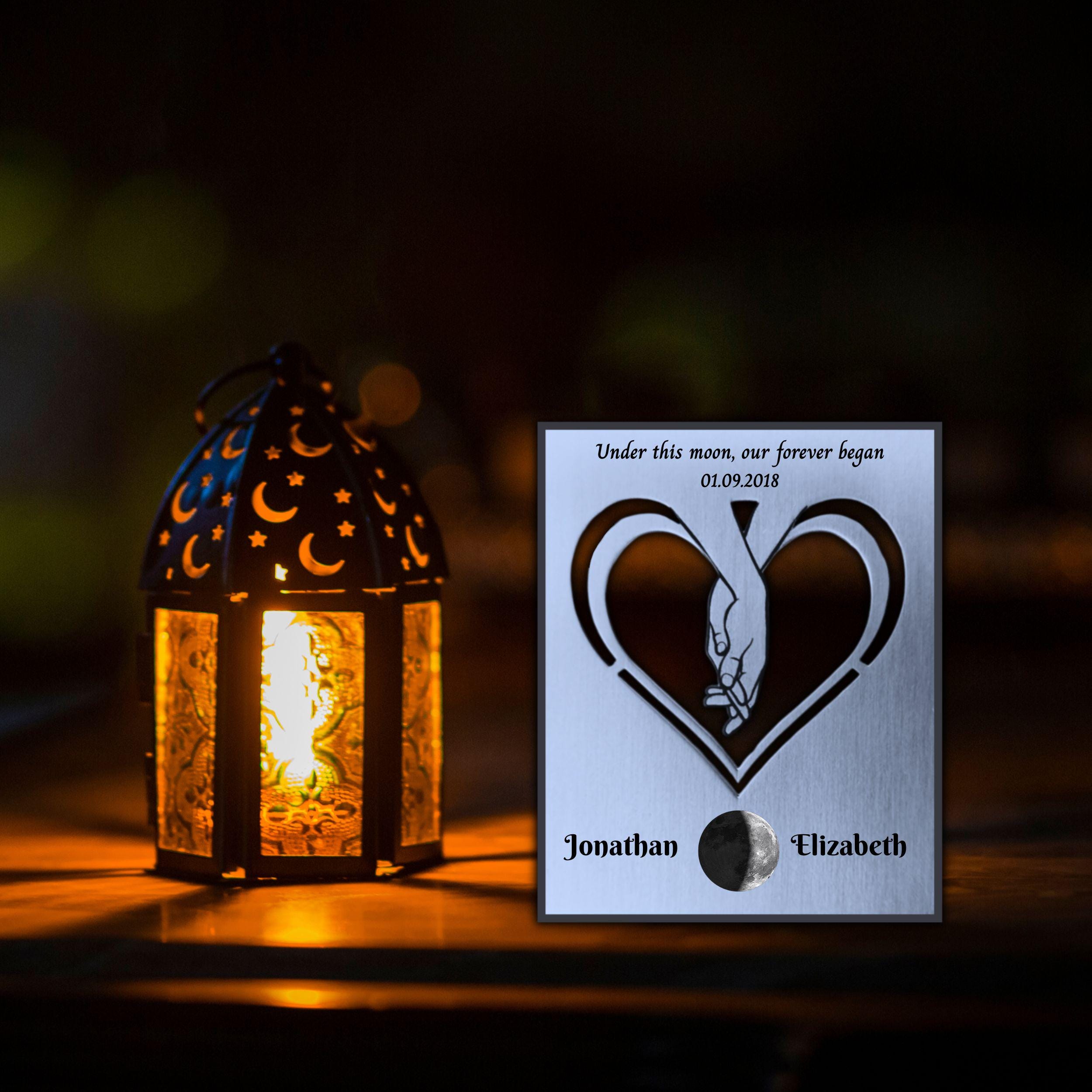 Our Moon 11th Wedding Anniversary Steel Mantelpiece Rowdy Robin