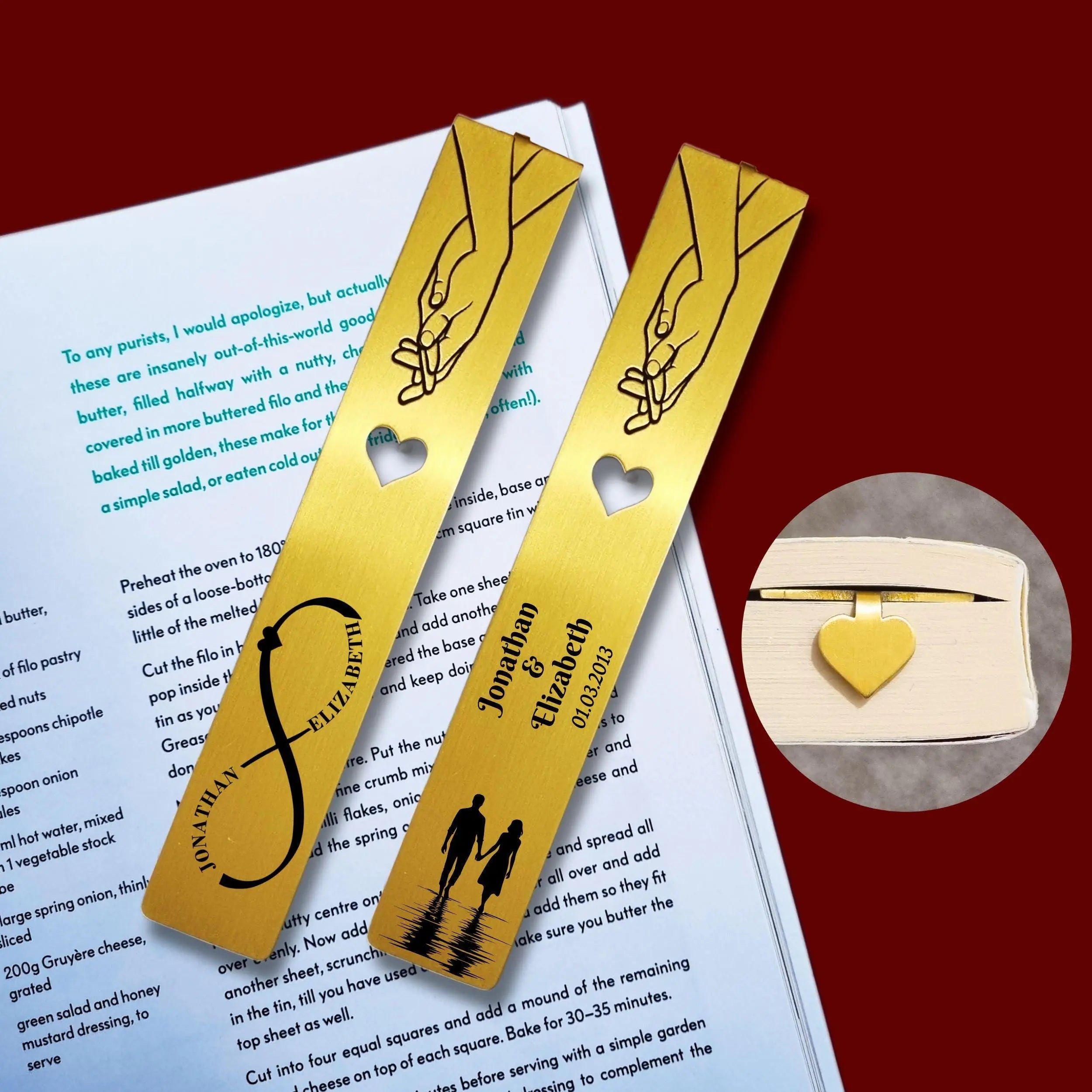 Infinite Love 21st Wedding Anniversary Brass Bookmark with Heart Rowdy Robin