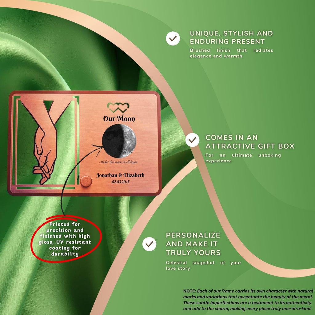 Our Moon 7th Wedding Anniversary 22nd anniversary Copper Frame Rowdy Robin