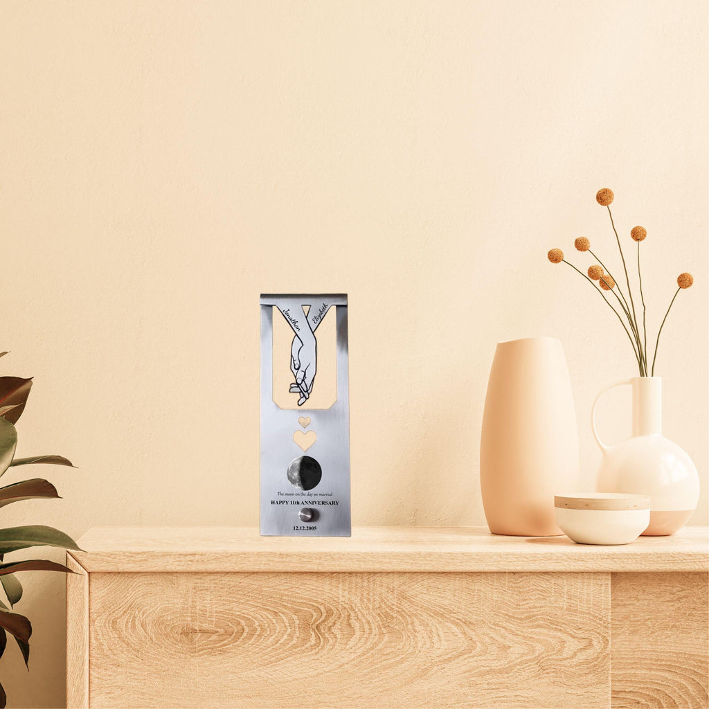 Our moon  11th Wedding Anniversary Steel Mantelpiece Rowdy Robin