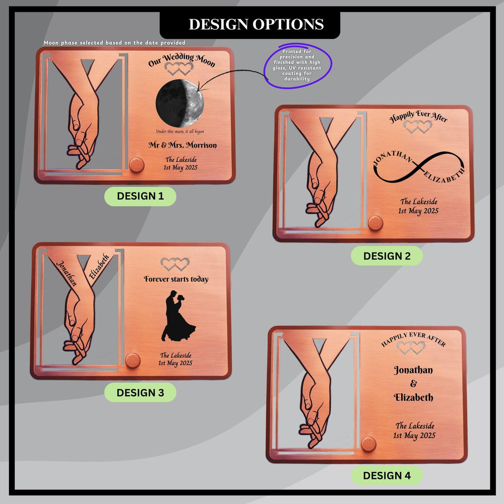 Infinite love Personalised Wedding Gift for couple Copper Frame Rowdy Robin