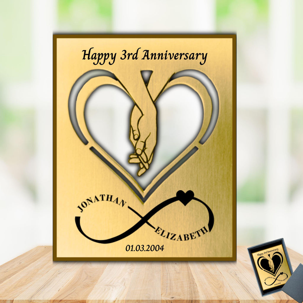 Personalised Wedding Anniversary gift mantelpiece Anniversary Present for couple Rowdy Robin