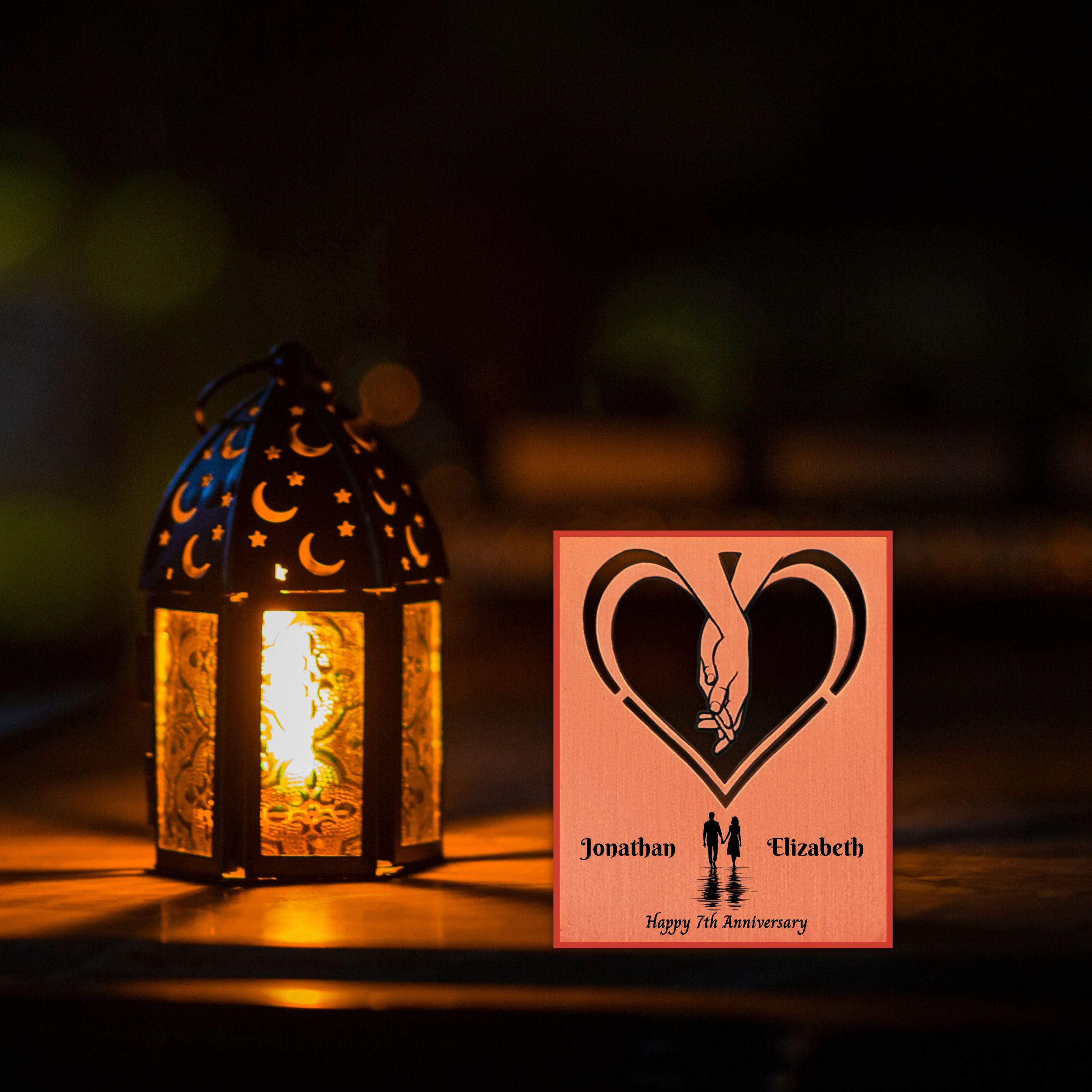 Silhouette 7th Wedding Anniversary 22nd anniversary Copper Mantelpiece Rowdy Robin