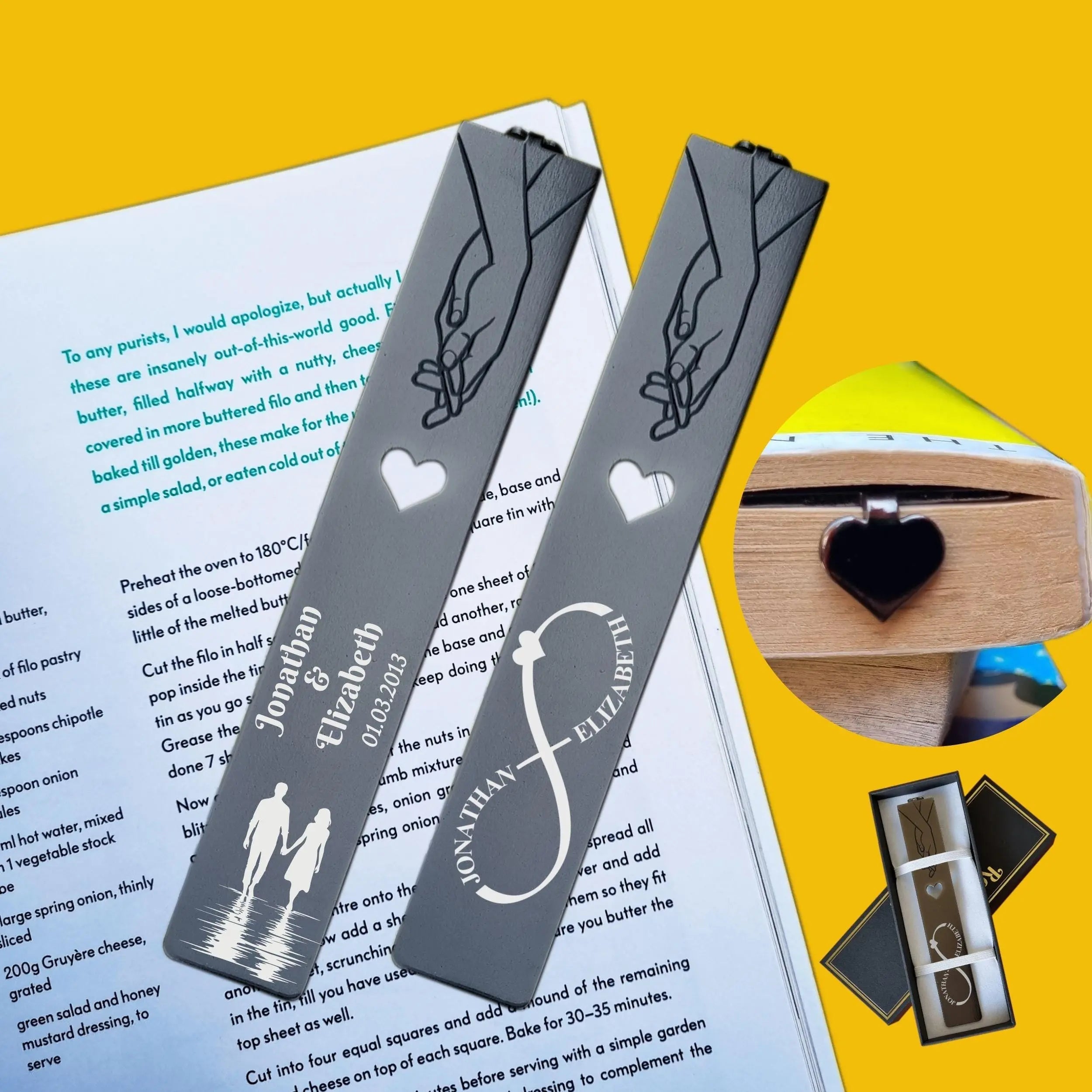 Infinite Love 6th Wedding anniversary Iron Anniversary bookmark with heart Rowdy Robin