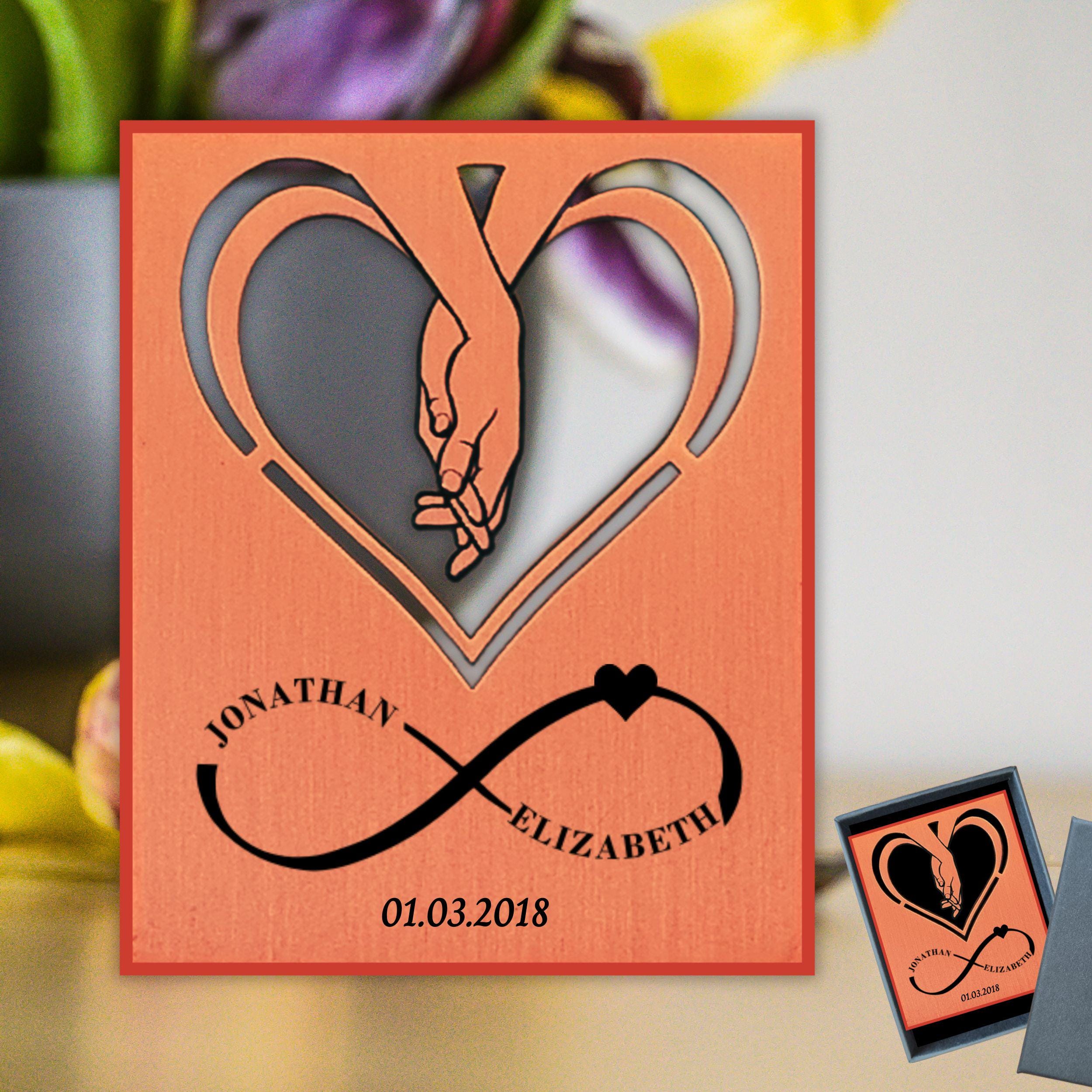 Infinite Love 7th Wedding Anniversary 22nd anniversary Copper Mantelpiece Rowdy Robin