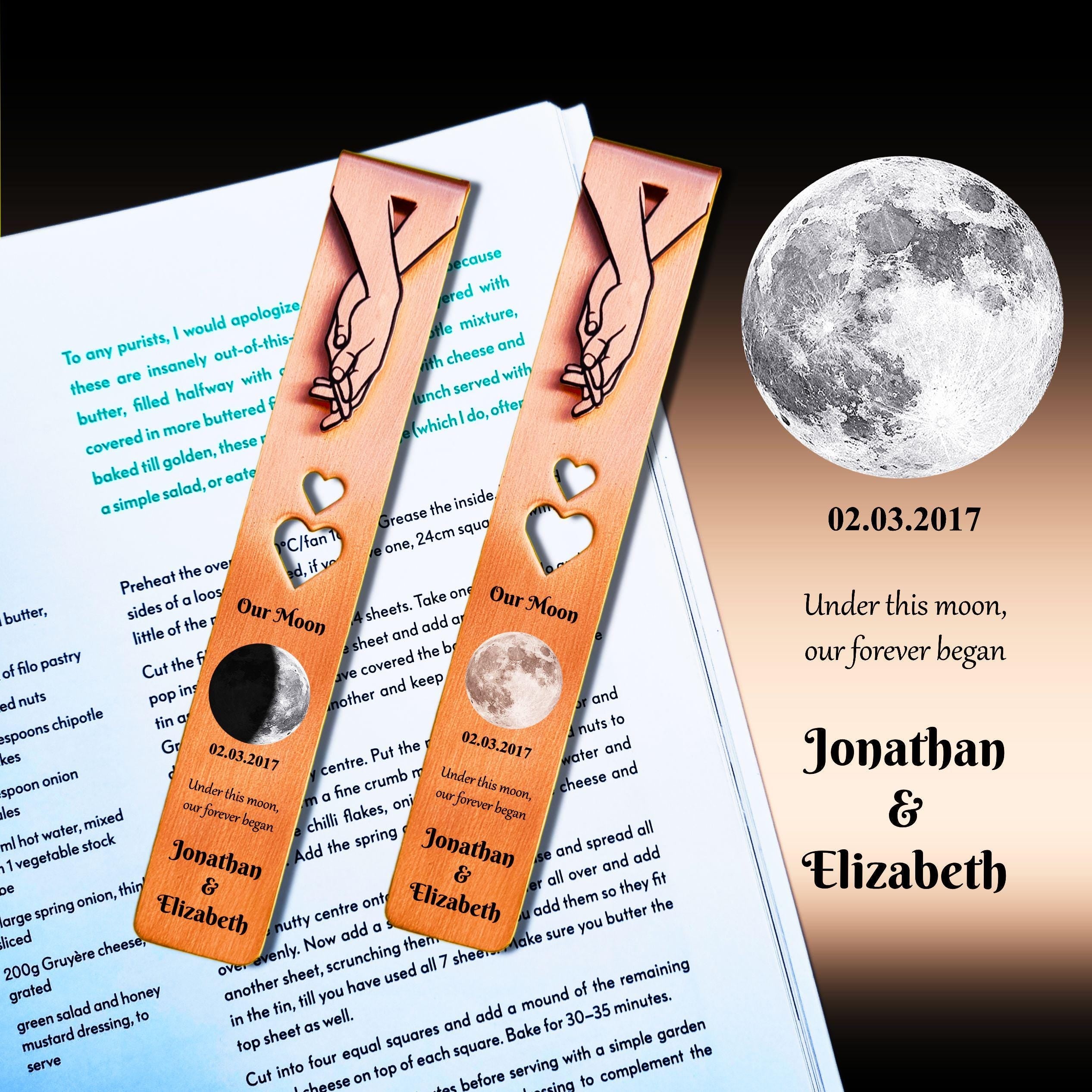 Our Moon 7th Wedding anniversary 22nd anniversary Copper bookmark Rowdy Robin