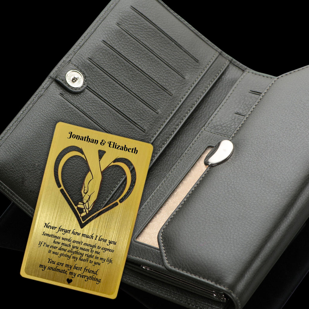 Personalised Metal Wallet Insert Card Wallet Keepsake Rowdy Robin