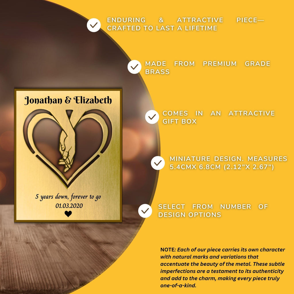 Personalised Wedding Anniversary gift mantelpiece Anniversary Present for couple Rowdy Robin