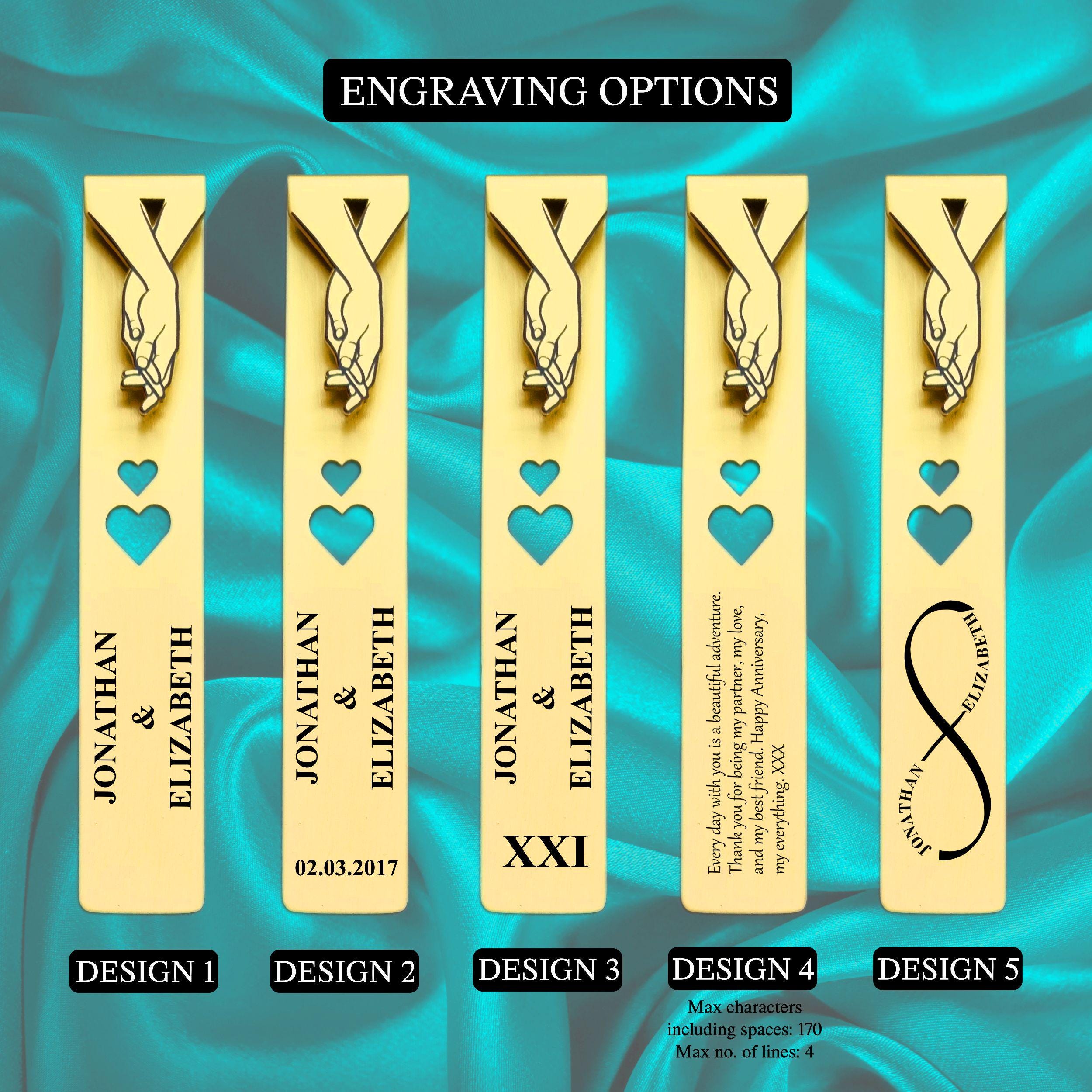 Infinite Love 21st Wedding Anniversary Brass Bookmark Rowdy Robin