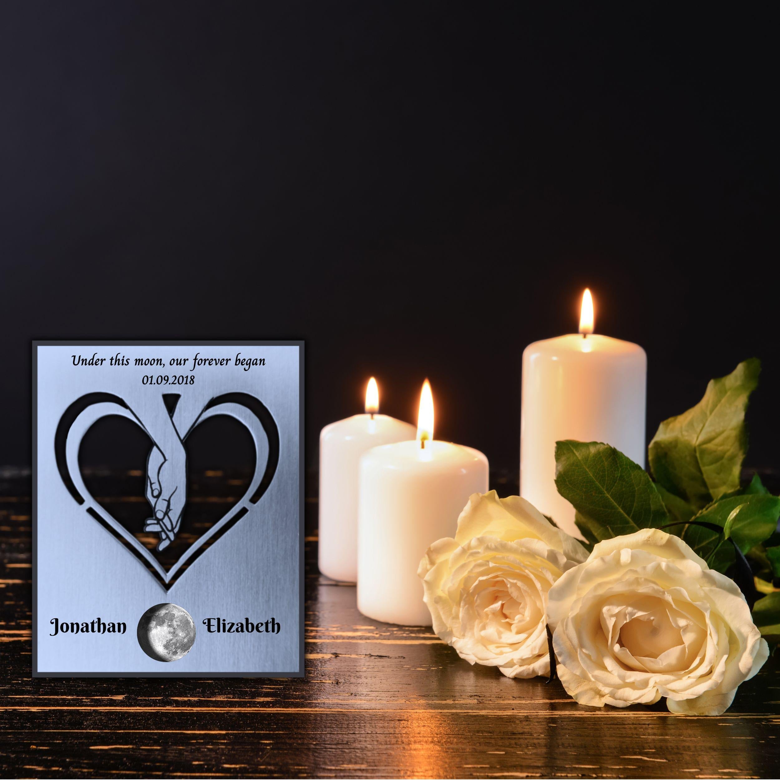 Our Moon 11th Wedding Anniversary Steel Mantelpiece Rowdy Robin