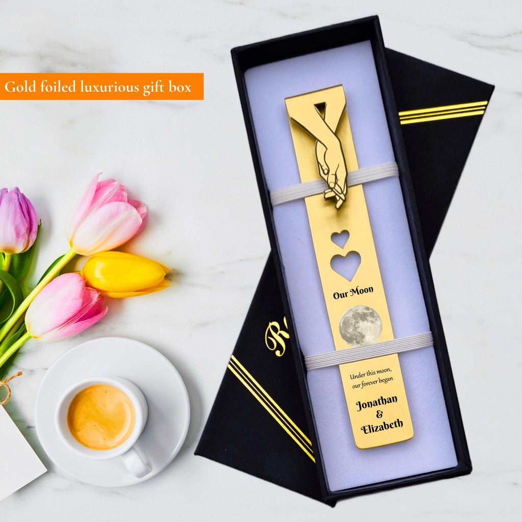 Our Moon 21st Wedding Anniversary Brass Bookmark Rowdy Robin