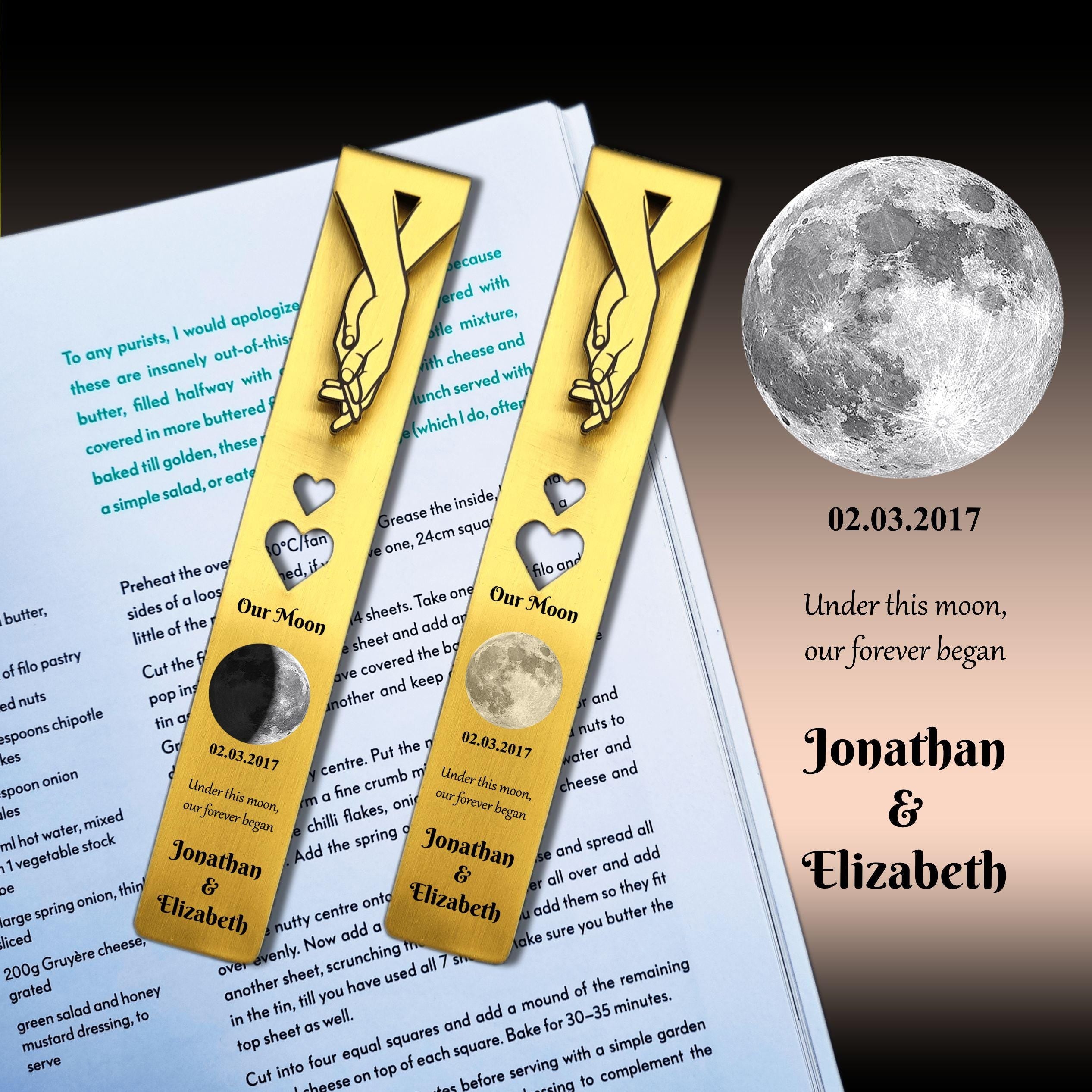 Our Moon 21st Wedding Anniversary Brass Bookmark Rowdy Robin
